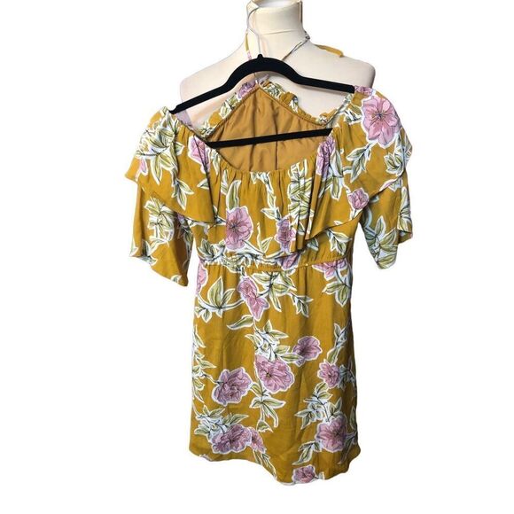 Fonda Ruffle Detail Cupcakes and Cashmere Floral Print Dress, Yellow/Gold, XS - Picture 14 of 16